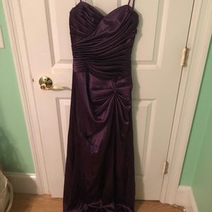 Strapless Purple Evening Gown